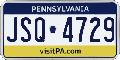 PA license plate JSQ4729