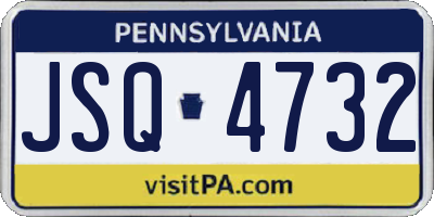 PA license plate JSQ4732