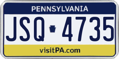 PA license plate JSQ4735