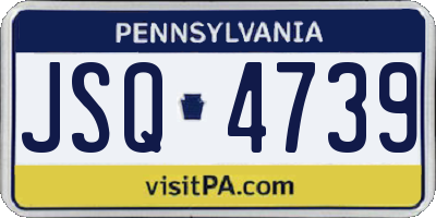 PA license plate JSQ4739