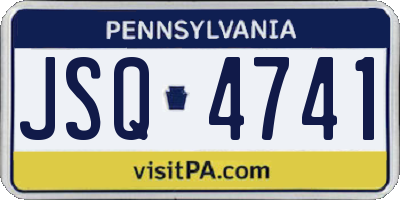 PA license plate JSQ4741