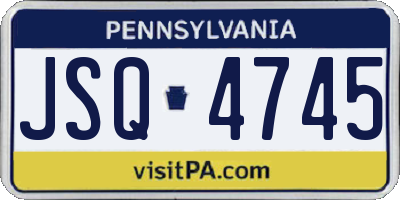 PA license plate JSQ4745