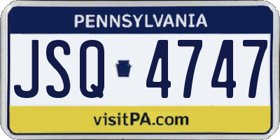 PA license plate JSQ4747