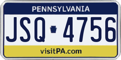 PA license plate JSQ4756