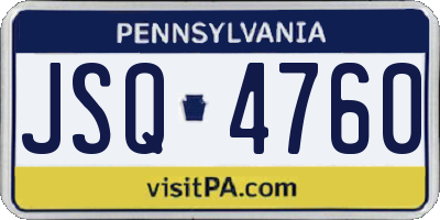 PA license plate JSQ4760
