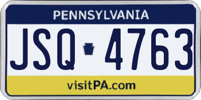 PA license plate JSQ4763