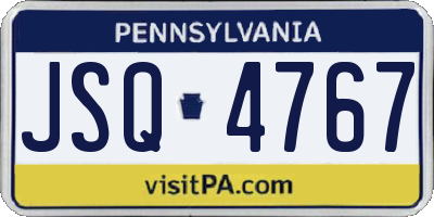PA license plate JSQ4767