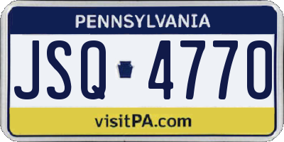 PA license plate JSQ4770