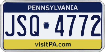 PA license plate JSQ4772