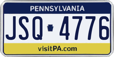 PA license plate JSQ4776