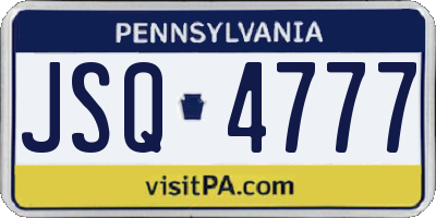PA license plate JSQ4777