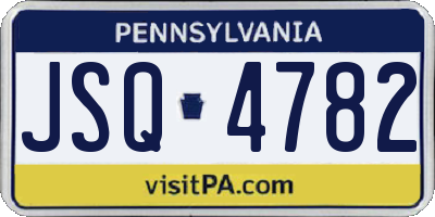 PA license plate JSQ4782