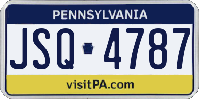PA license plate JSQ4787