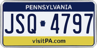 PA license plate JSQ4797