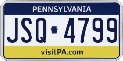 PA license plate JSQ4799