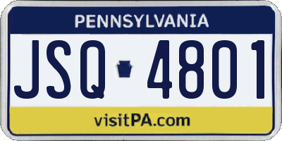 PA license plate JSQ4801