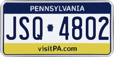 PA license plate JSQ4802