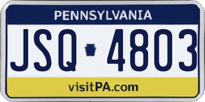 PA license plate JSQ4803