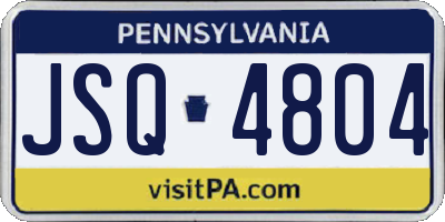PA license plate JSQ4804