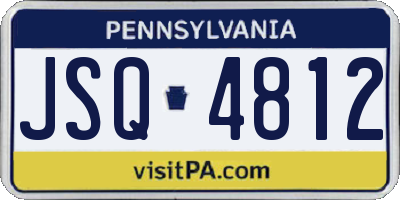 PA license plate JSQ4812