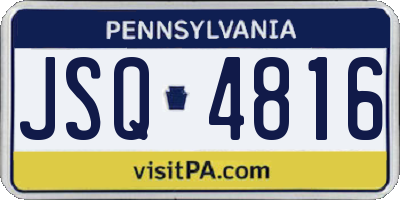 PA license plate JSQ4816