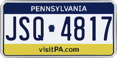 PA license plate JSQ4817