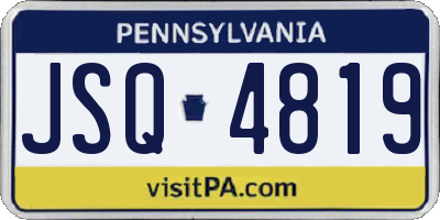 PA license plate JSQ4819