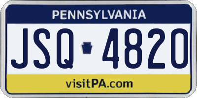 PA license plate JSQ4820