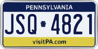 PA license plate JSQ4821