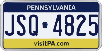 PA license plate JSQ4825