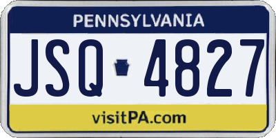 PA license plate JSQ4827
