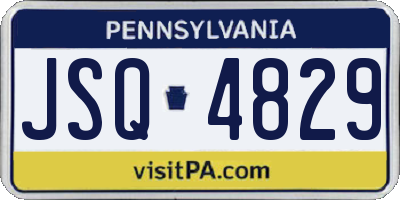 PA license plate JSQ4829