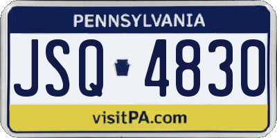 PA license plate JSQ4830