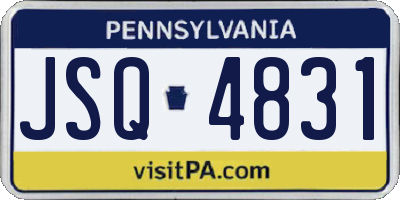 PA license plate JSQ4831