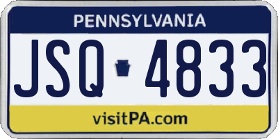 PA license plate JSQ4833