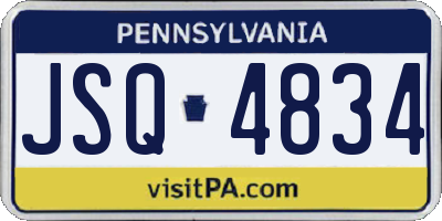PA license plate JSQ4834