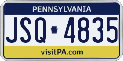 PA license plate JSQ4835