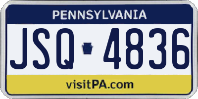 PA license plate JSQ4836