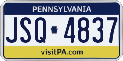 PA license plate JSQ4837