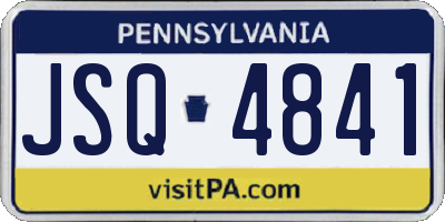 PA license plate JSQ4841
