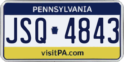 PA license plate JSQ4843