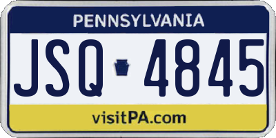 PA license plate JSQ4845