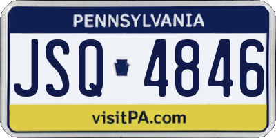 PA license plate JSQ4846