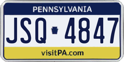 PA license plate JSQ4847