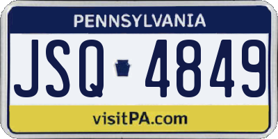 PA license plate JSQ4849