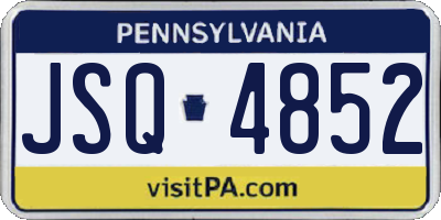 PA license plate JSQ4852