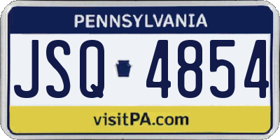 PA license plate JSQ4854