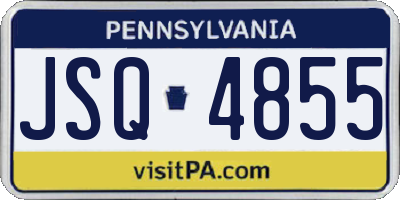 PA license plate JSQ4855