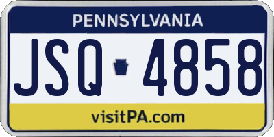 PA license plate JSQ4858