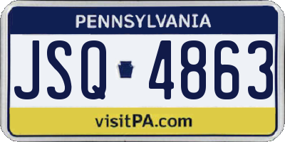 PA license plate JSQ4863